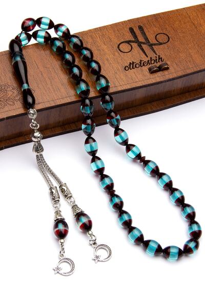 OTTOTESBİH Подаръчна кутия за мъже 7x11 мм Бордо Воднозелено Ароматно прахооб...