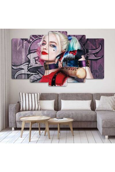 EVLOYA Harley Quinn - 5 Parçalı Tablo
