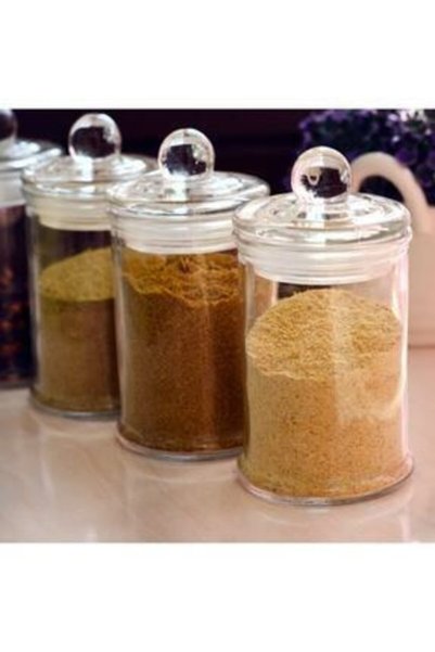 AROW 6 Pieces Vacuum Lid Mini Size 150 ml Glass Spice Jar
