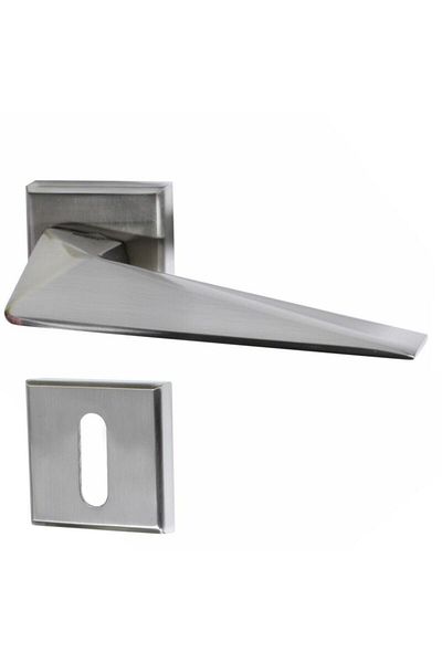 Badem10 (1 Set) Bursa Inox Square Room Door Handle with Rosette Suitable for Right and Left