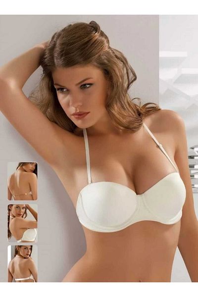 Le Jardin Alb Underwire Transparent Micro Push Up Suede