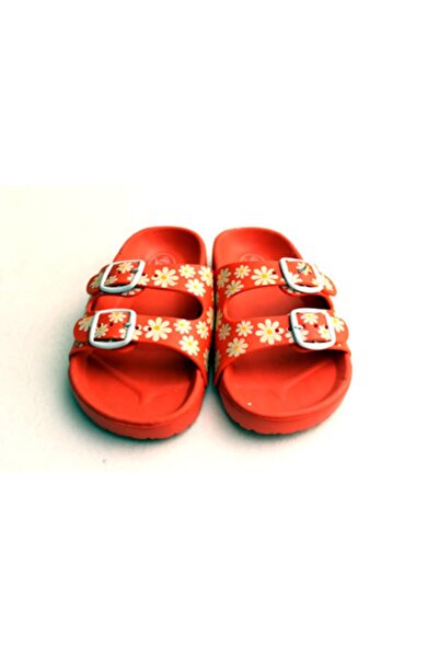 Kaymaz Taban Çok Renkli Papatya Desenli Yazlık Kız Çocuk Crocs Terlik