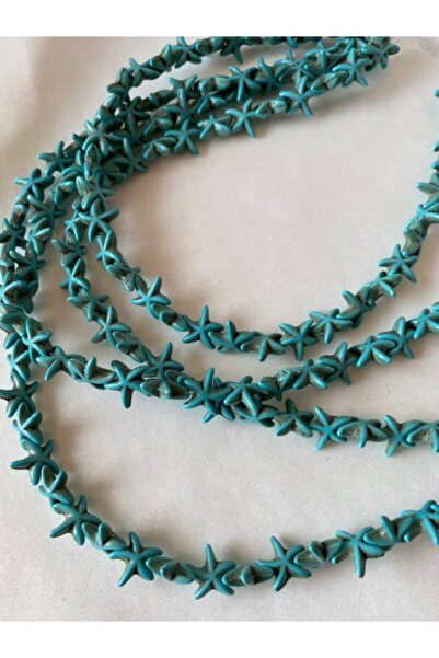 Hedef Bijuteri نجم البحر باللون الأزرق الفيروزي / سلسلة من الحجر الطبيعي على ...