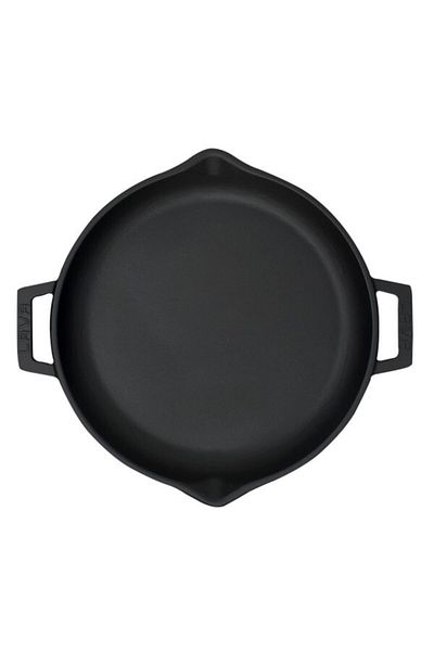 Lava Cast Iron Frying Pan with Black Wooden Spoon Gift 30 cm