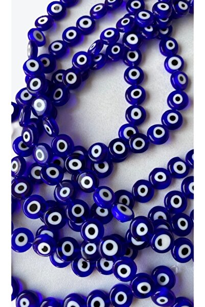 Hedef Bijuteri 12mm الأزرق الداكن / الأزرق الداكن الزجاج المسطح الخرز العين ا...