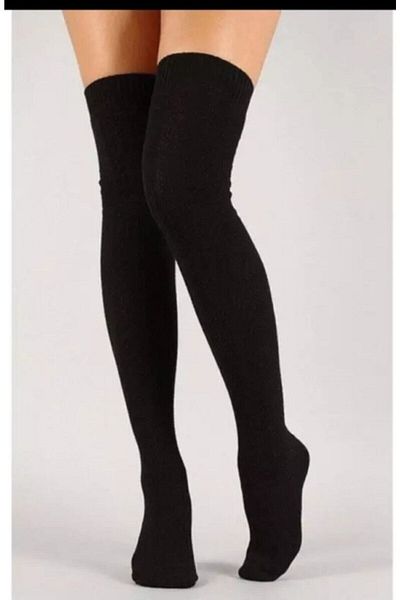 lovebox Women's Black Long Socks