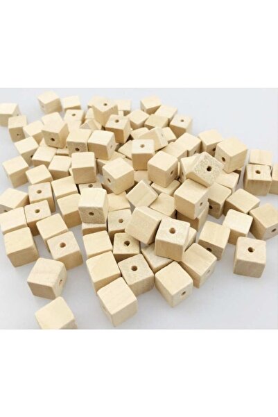 Hedef Bijuteri Ham Işlenmemiş 15mm Küp Ahşap Tahta Boncuk (12 ADET KÜP)