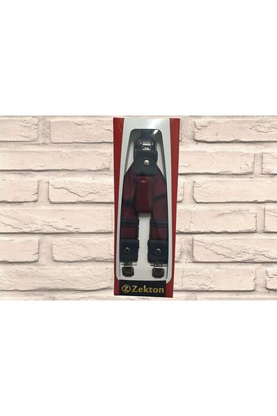 ZEKTON 100% Leather Claret Red Unisex Trouser Strap