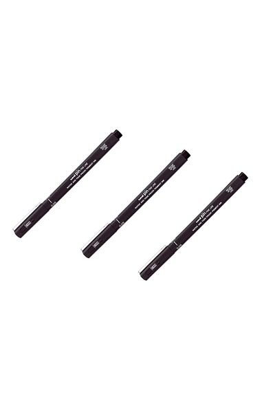 UNİ-BALL Uni Pin 0.05 Fine Line Acrylic Tipped Technical Drawing Pen Black 3 Pieces