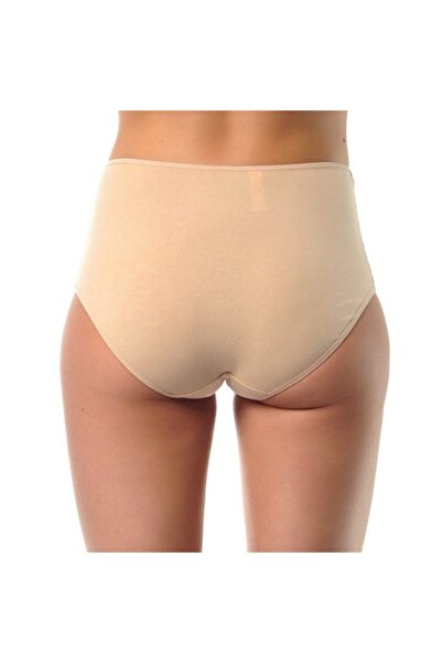 Kom Chiloți maxi de damă bej pieptănat Lycra Compact Basic, pachet de 4