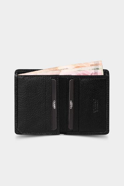 GUARD Dark Leather Extra Thin Black Leather Wallet Thin