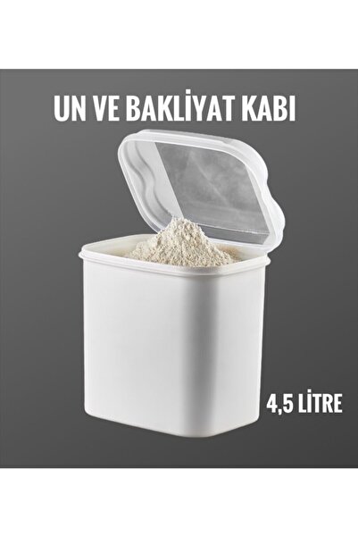 Un Ve Bakliyat Kabı 4,5 Litre Beyaz