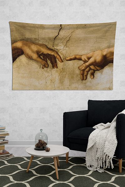Vagonik Стенен гоблен „Ръцете на Микеланджело“ 150 x 100 см