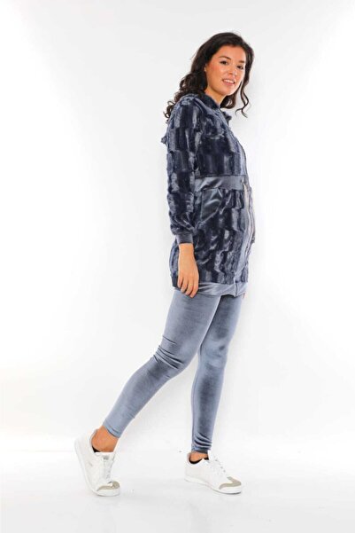 WestBound Women's Velvet Plush Combination Hooded Tunic