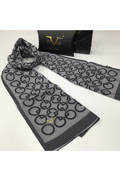 19V69 ITALIA Black Modal Shawl
