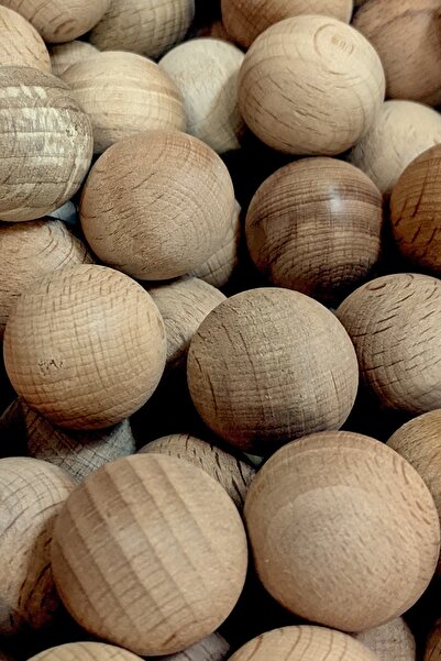 AvE HOME Montessori Ahşap Bilye Top Misket 25 mm 5 Adet