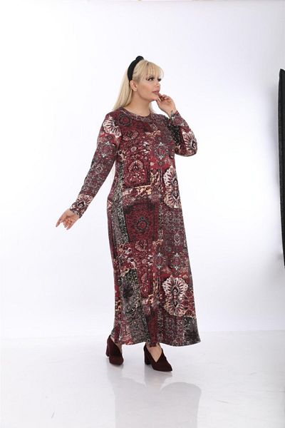 Mezura Rochie marime plus cu model etnic