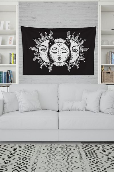 Vagonik Pânză De Perete Luna Și Soare 150 X 100 Cm