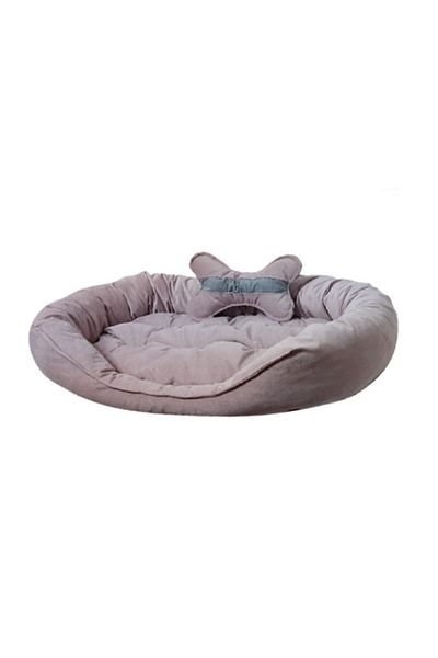 Patili Evler Large Size Dog Bed - Bone Reclining - 75x105 Cm - Pink - Xl -