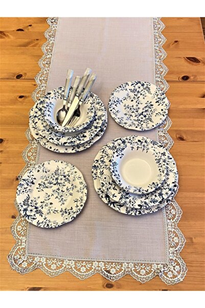 Ezem Prs 130 Blue Flowers 24 Parça Yemek Takımı