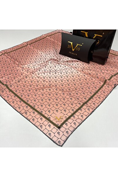 19V69 ITALIA Pudra Twill Eşarp Black Seri 90x90 Cm Eşarp Askısı Ve Hediyelik ...