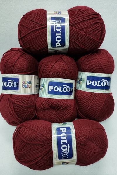 Polosu ( 5 Adet ) Candy Baby 206 Kırmızı El Örgü Iplikleri Yelek Hırka Ipi Atkı Kazak Ipliği