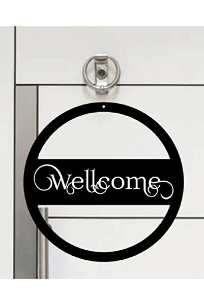 Miana Lazer Ahşap Ucuz Kapısüsü Hoşgeldiniz Yazılı Kaligrafik Yazı Siyah Kapı...