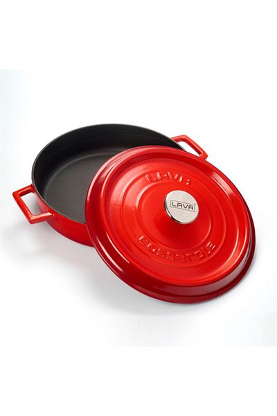 Lava 28 cm Shallow Red Trendy Cast Pot