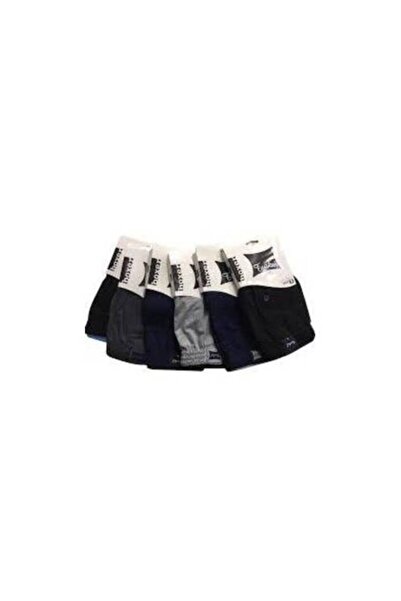 Tutku Erkek Karışık Renk 12'li Paket Penye Düğmeli Boxer