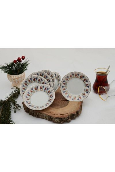 İpek Porselen 6-piece Novice Tea Plate Set