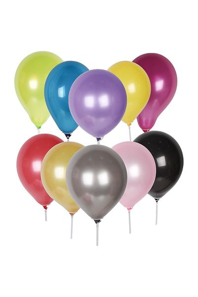 Kına Atölyesi Metallic Shiny Balloon 10 Pieces Mixed Color