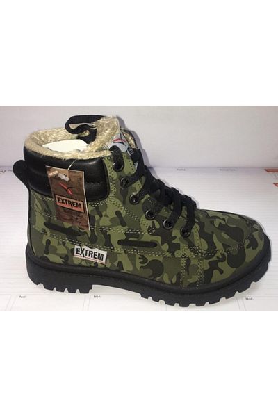 Extrem Unisex Green Wool Boots