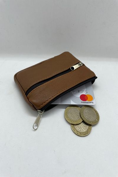 MENİSE Genuine Leather - Tan Coin Purse