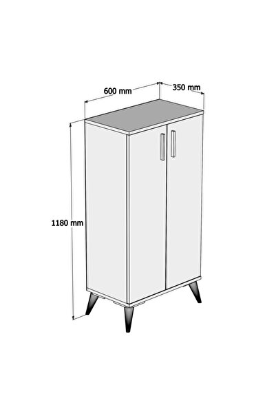 FERNISO Mobilya 2 Kapaklı 4 Bölmeli Ayakkabılık Hud
