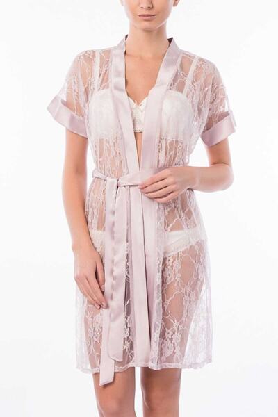 Pierre Cardin Γυναικείο φόρεμα με δαντέλα σε πούδρα 4074