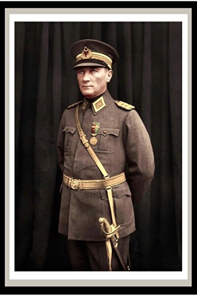 hediyeniburadabul Atatürk Ahşap Duvar Posteri 15x21