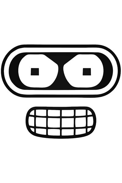 Universal Αυτοκόλλητο Futurama Benders Face 960 - 20 cm Πρίζα αυτοκινήτου και τοίχου