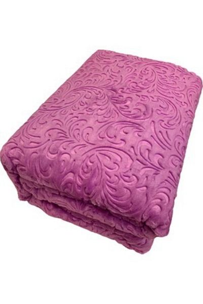 SARAR BATTANİYE Embossed King Size Blanket - Fuchsia