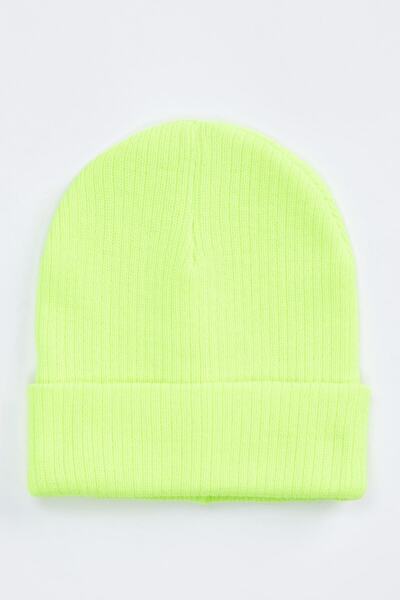 DeFacto Жіноча неонова жовта базова трикотажна шапка R7545AZ20WN