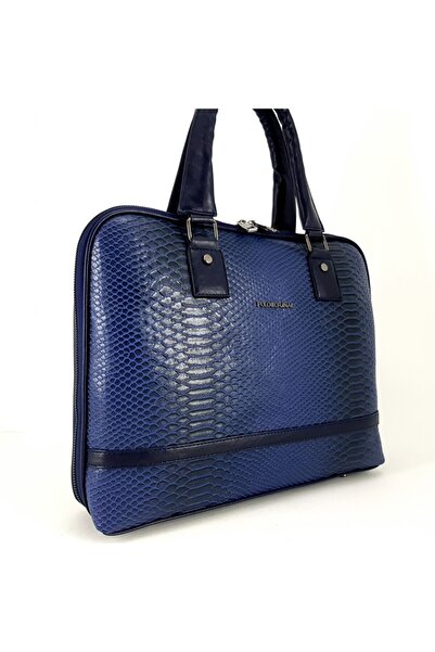 Poloorjinal حقيبة كمبيوتر محمول وحقيبة يد للنساء باللون الأزرق الداكن Anacond...