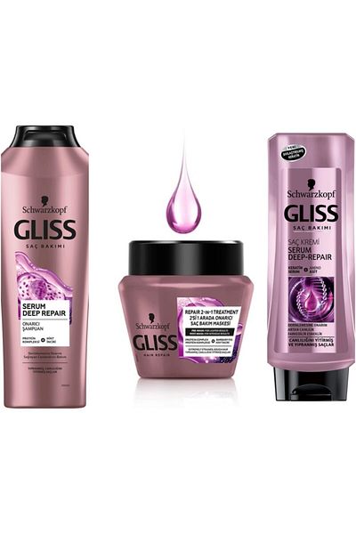 Gliss Deep-repair Serum and Repair Hair Care - Set of 3