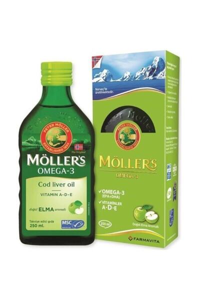 Möller's Omega-3 - Balık Yağı Sıvı Formu 250 Ml - Elmalı
