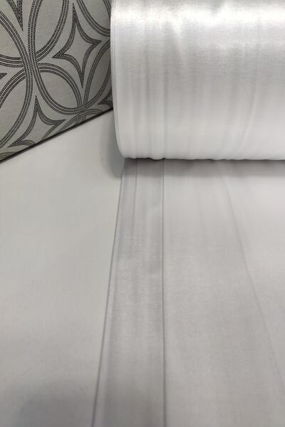 BEREKET PERDE Beyaz Düz Renk 240 cm Eninde Parlak Pamuk Saten Kumaş