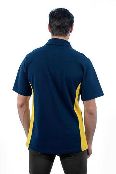 Şensel Men's Yellow Navy Collar Cotton T-shirt 136e2769