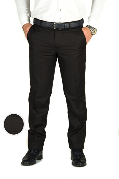 wontilotte Erkek Siyah Cotton Regular Fit Kumaş Pantolon (black)