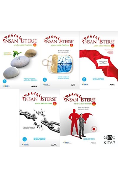 Alfa Yayınları Insan Isterse Azmin Zaferi Öyküleri - 5 Kitap Set - Mümin Sekman
