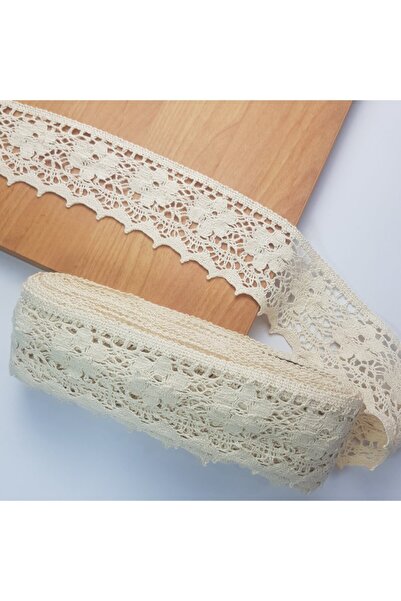 tuhafiyecimiz 10 Metre Krem Kenar Pamuk Dantel 60mm (1260)