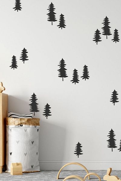 TUGİBU Pine Trees Themed Wall Sticker Decoration Set