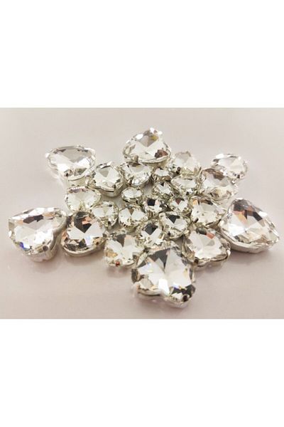 yiğit aksesuar Cased Sewing Heart Stones 15 Pieces
