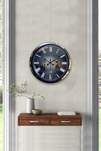 Kasva Concept Ρολόι τοίχου με θέμα το παιδί 40 εκ. Chrome Metal